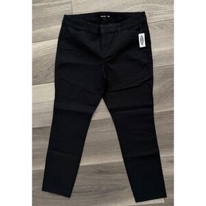 Old Navy Pixie Mid-Rise Black Skinny Chino Pants Womens Size 12 NWT